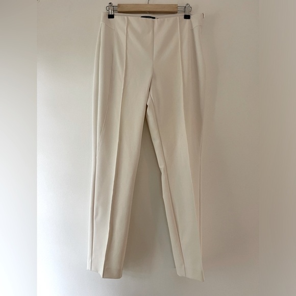 Lafayette 148 Cream Tailored Dress Pants with Structured Fabric size 10 EUC